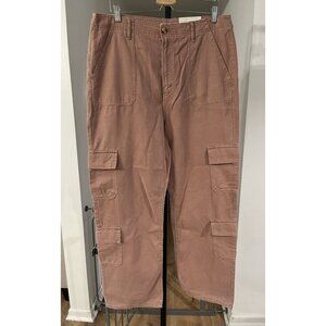 NWT Ana Womens Highest-Rise Vintage Straight Cargo Pants Size 18 Blush Rose